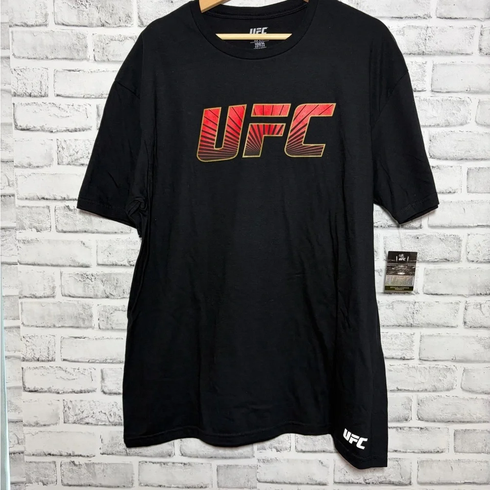 UFC Black Short Sleeve Tee with Red and Gold Logo - Picture 3 of 7